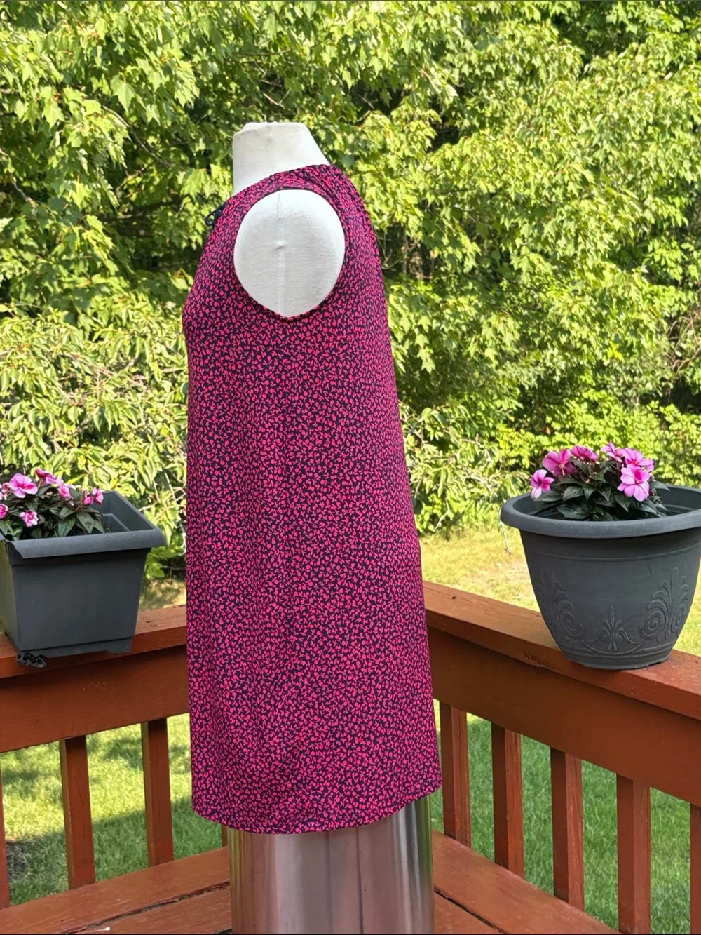 NWOT Michael Kors navy blue and pink mini dress